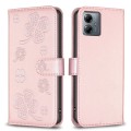 For Motorola Moto G14 4G Four-leaf Embossed Leather Phone Case(Pink)
