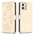 For Motorola Moto G54 5G EU Edition Four-leaf Embossed Leather Phone Case(Gold)