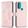 For Motorola Moto G71 Four-leaf Embossed Leather Phone Case(Pink)