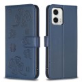 For Motorola Moto G73 5G Four-leaf Embossed Leather Phone Case(Blue)