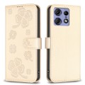 For Motorola Edge 50 Pro 5G Four-leaf Embossed Leather Phone Case(Gold)