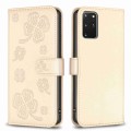 For Samsung Galaxy S20+ Four-leaf Embossed Leather Phone Case(Gold)