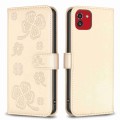 For Samsung Galaxy A03 166mm Four-leaf Embossed Leather Phone Case(Gold)