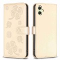 For Samsung Galaxy A05 Four-leaf Embossed Leather Phone Case(Gold)