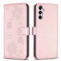 For Samsung Galaxy A05s Four-leaf Embossed Leather Phone Case(Pink)