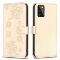 For Samsung Galaxy A41 Four-leaf Embossed Leather Phone Case(Gold)