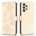 For Samsung Galaxy A53 Four-leaf Embossed Leather Phone Case(Gold)