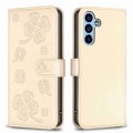 For Samsung Galaxy A54 5G Four-leaf Embossed Leather Phone Case(Gold)