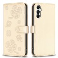 For Samsung Galaxy A55 Four-leaf Embossed Leather Phone Case(Gold)