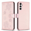 For Samsung Galaxy A55 Four-leaf Embossed Leather Phone Case(Pink)