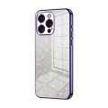 For iPhone 15 Pro Max Gradient Glitter Powder Electroplated Phone Case(Purple)