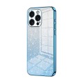 For iPhone 15 Pro Max Gradient Glitter Powder Electroplated Phone Case(Blue)