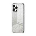 For iPhone 15 Pro Max Gradient Glitter Powder Electroplated Phone Case(Silver)