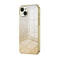 For iPhone 15 Plus Gradient Glitter Powder Electroplated Phone Case(Gold)