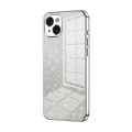 For iPhone 15 Plus Gradient Glitter Powder Electroplated Phone Case(Silver)