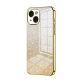 For iPhone 15 Gradient Glitter Powder Electroplated Phone Case(Gold)