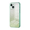 For iPhone 15 Gradient Glitter Powder Electroplated Phone Case(Green)