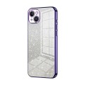 For iPhone 14 Plus Gradient Glitter Powder Electroplated Phone Case(Purple)