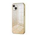 For iPhone 14 Plus Gradient Glitter Powder Electroplated Phone Case(Gold)