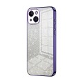 For iPhone 14 Gradient Glitter Powder Electroplated Phone Case(Purple)