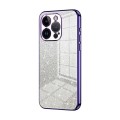 For iPhone 14 Pro Gradient Glitter Powder Electroplated Phone Case(Purple)