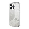 For iPhone 14 Pro Gradient Glitter Powder Electroplated Phone Case(Silver)