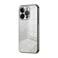 For iPhone 14 Pro Gradient Glitter Powder Electroplated Phone Case(Black)