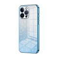 For iPhone 14 Pro Max Gradient Glitter Powder Electroplated Phone Case(Blue)