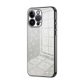 For iPhone 14 Pro Max Gradient Glitter Powder Electroplated Phone Case(Black)