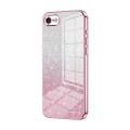 For iPhone SE 2022 / 2020 / 8 / 7 Gradient Glitter Powder Electroplated Phone Case(Pink)