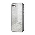 For iPhone SE 2022 / 2020 / 8 / 7 Gradient Glitter Powder Electroplated Phone Case(Black)