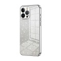 For iPhone 13 Pro Max Gradient Glitter Powder Electroplated Phone Case(Silver)