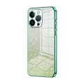 For iPhone 13 Pro Gradient Glitter Powder Electroplated Phone Case(Green)