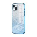 For iPhone 13 Gradient Glitter Powder Electroplated Phone Case(Blue)
