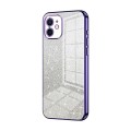 For iPhone 12 Gradient Glitter Powder Electroplated Phone Case(Purple)