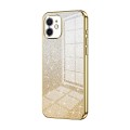 For iPhone 12 Gradient Glitter Powder Electroplated Phone Case(Gold)