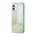 For iPhone 12 Gradient Glitter Powder Electroplated Phone Case(Green)