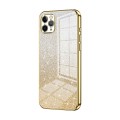 For iPhone 11 Pro Max Gradient Glitter Powder Electroplated Phone Case(Gold)