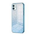 For iPhone 11 Gradient Glitter Powder Electroplated Phone Case(Blue)