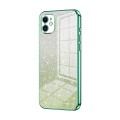 For iPhone 11 Gradient Glitter Powder Electroplated Phone Case(Green)