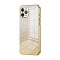 For iPhone 11 Pro Gradient Glitter Powder Electroplated Phone Case(Gold)