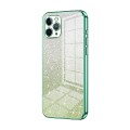 For iPhone 11 Pro Gradient Glitter Powder Electroplated Phone Case(Green)