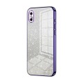 For iPhone X / XS Gradient Glitter Powder Electroplated Phone Case(Purple)