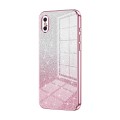 For iPhone X / XS Gradient Glitter Powder Electroplated Phone Case(Pink)