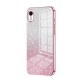 For iPhone XR Gradient Glitter Powder Electroplated Phone Case(Pink)