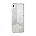 For iPhone XR Gradient Glitter Powder Electroplated Phone Case(Transparent)