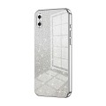 For iPhone XS Max Gradient Glitter Powder Electroplated Phone Case(Silver)