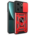For Tecno Camon 20 Premier Sliding Camera Cover Design TPU+PC Phone Case(Red)