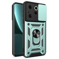 For Tecno Camon 20 Premier Sliding Camera Cover Design TPU+PC Phone Case(Green)