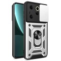 For Tecno Camon 20 Premier Sliding Camera Cover Design TPU+PC Phone Case(Silver)